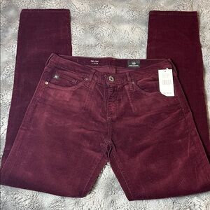 AG The Stilt Cigar Leg Low-Rise corduroy pants